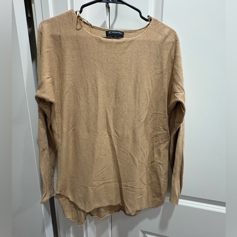 INC International Concepts Camel Knit Top
